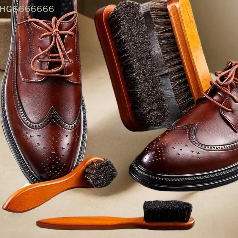 Brushing Boot Horse - 4Pcs Horse Hair Gloss Shoe Brush