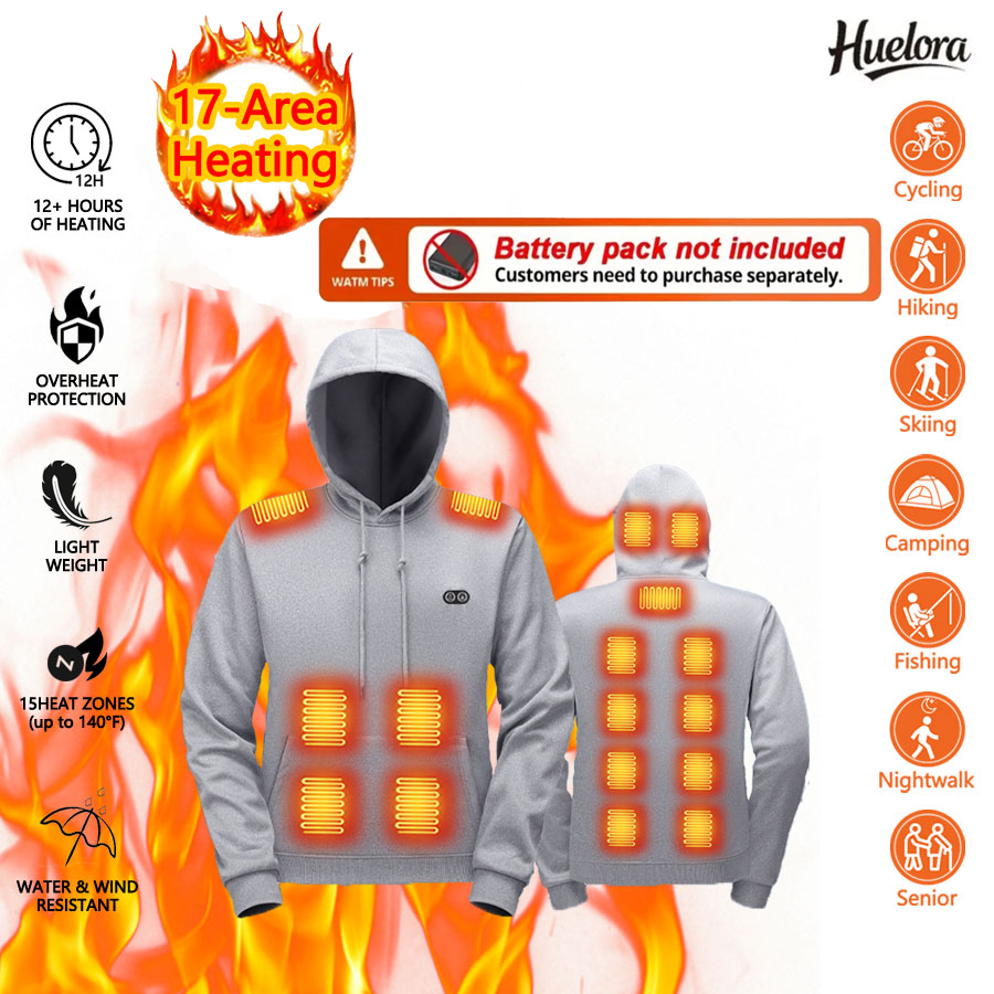 Outdoor Sport Coat - 17 Zone Heating Hoodie Sweatshirt Winter
