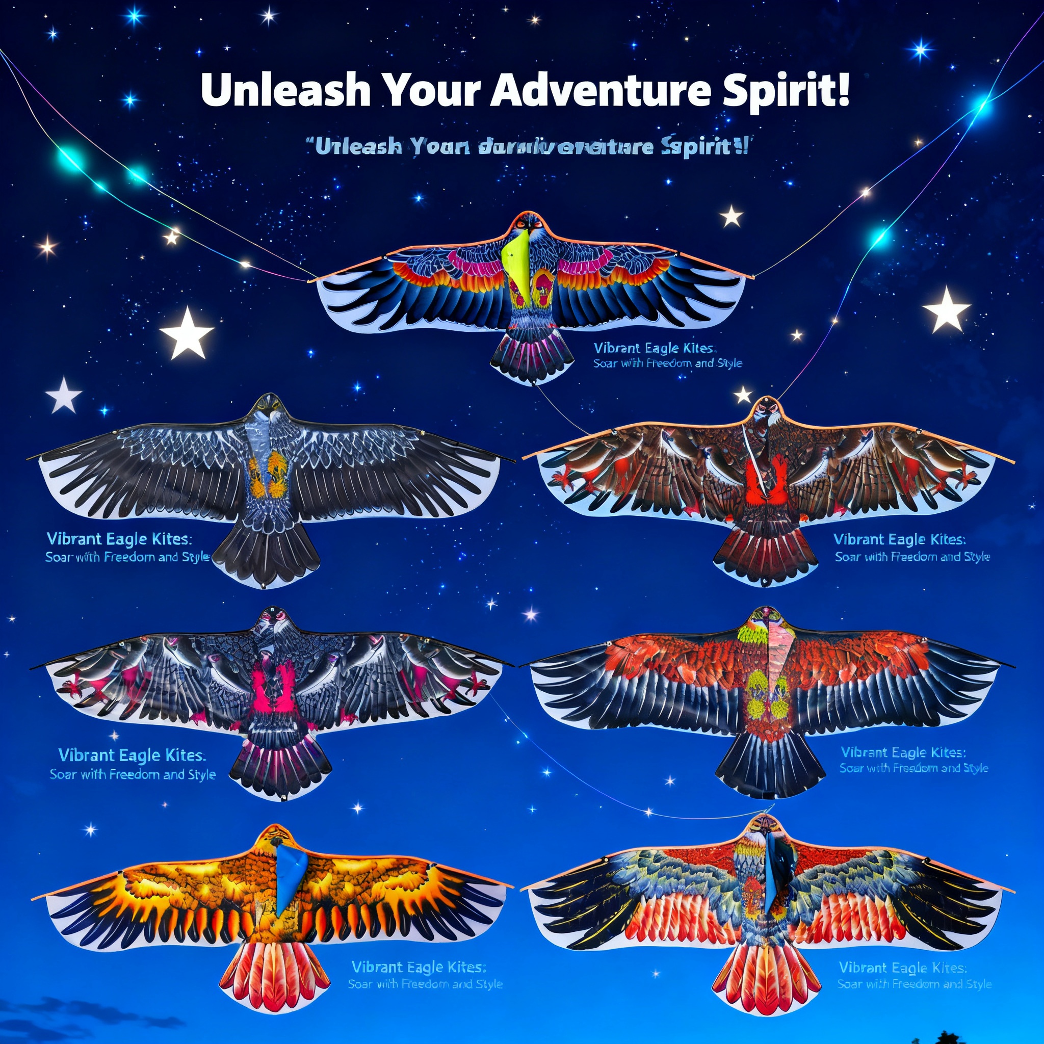 Outdoor Sport Activity - 1.1m Eagle Kite With 30m Kite
