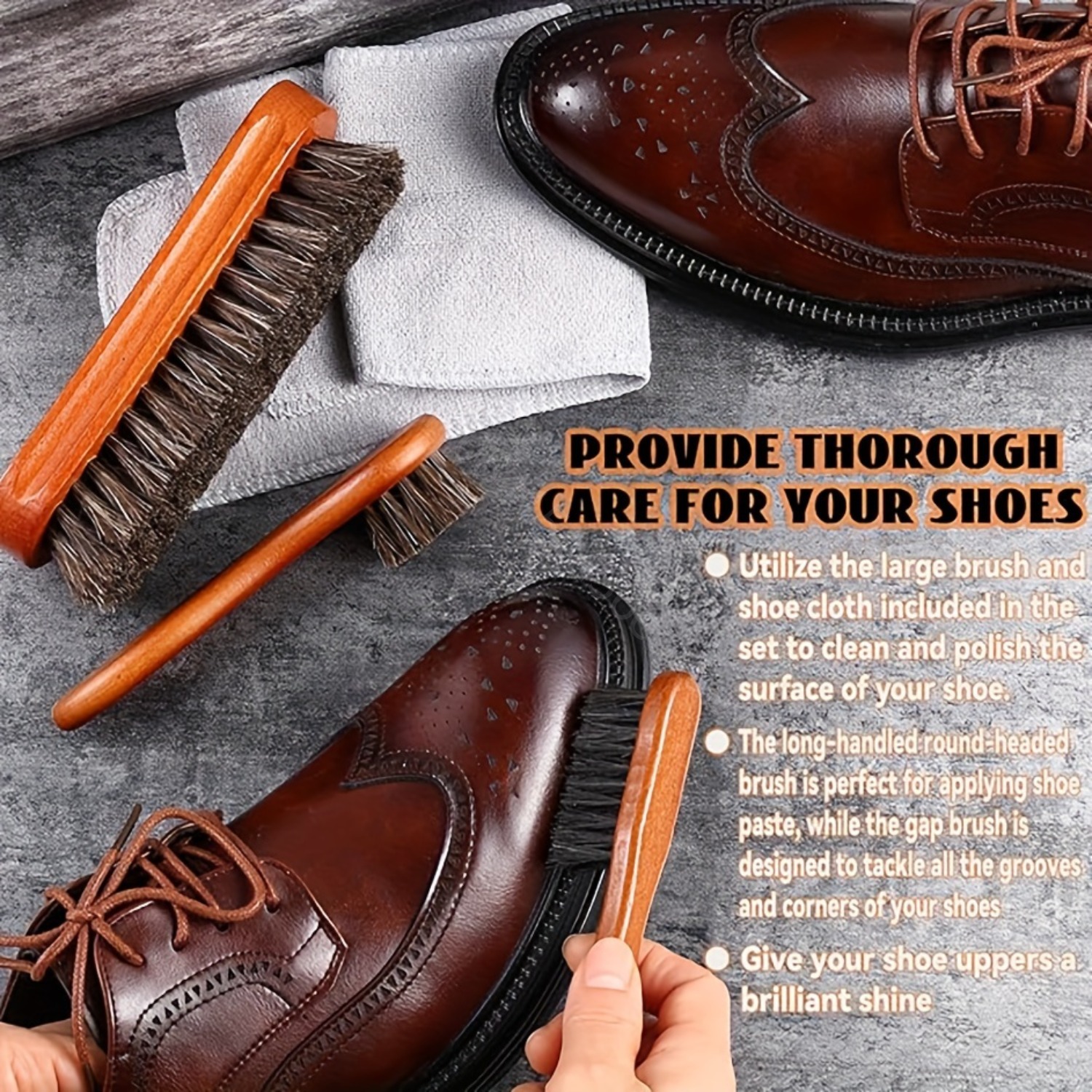 2pcs Horsehair Shine Shoes Bru - Brushing Boot Horse avaliação e preço