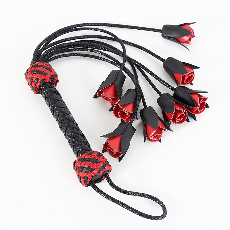 64.5cm Leather Handle Rose Top - Riding Crop Dressage avaliação e preço