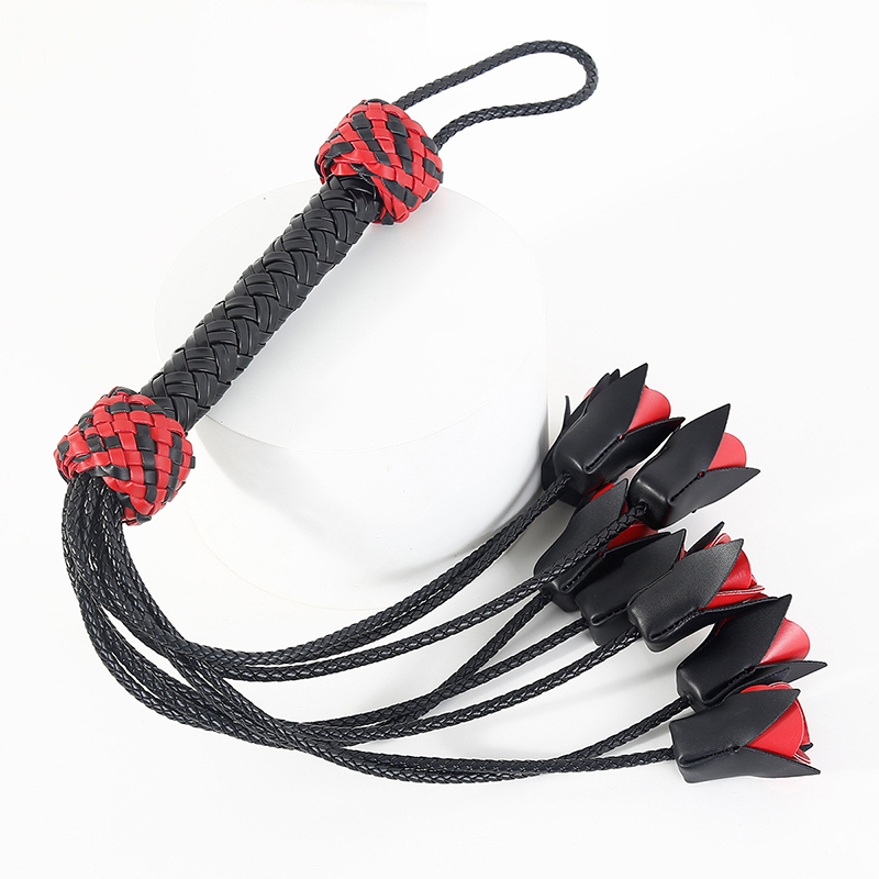 64.5cm Leather Handle Rose Top - Riding Crop Dressage avaliação e preço
