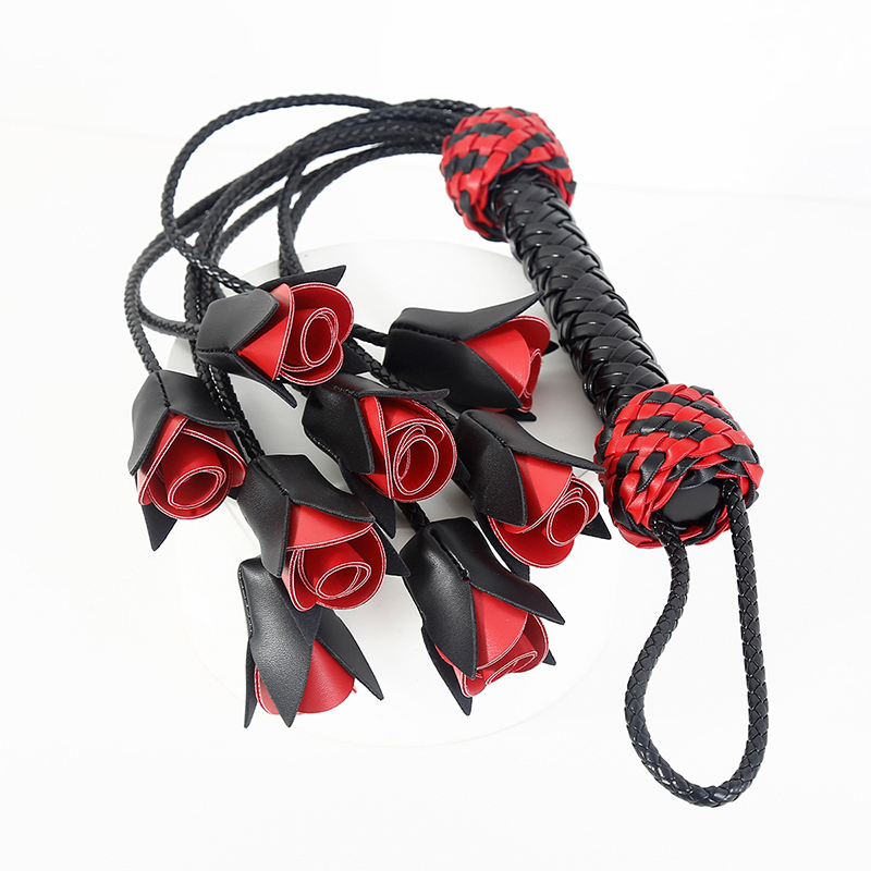 64.5cm Leather Handle Rose Top - Riding Crop Dressage avaliação e preço