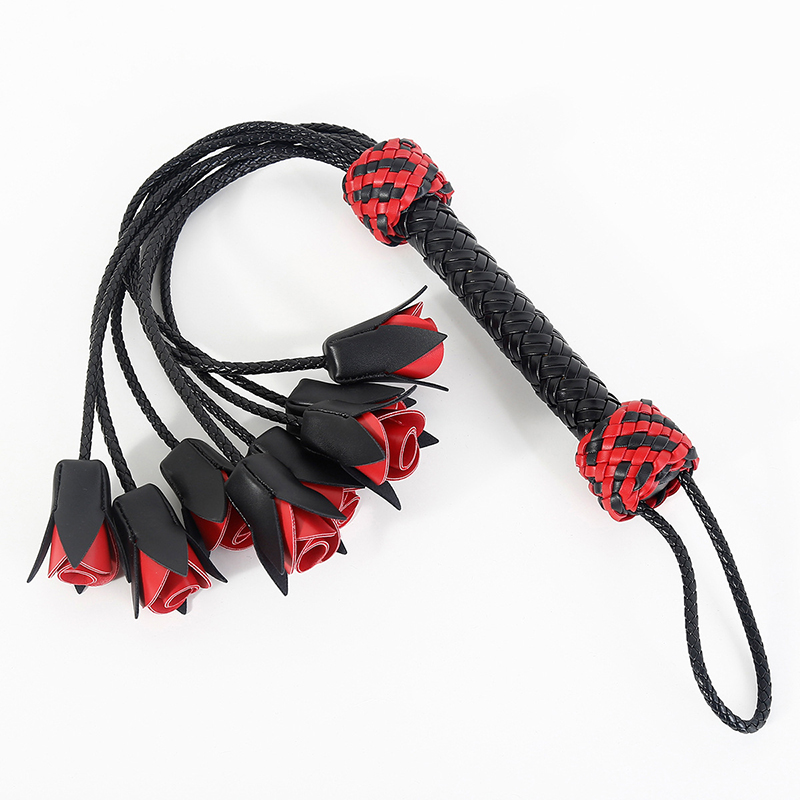 64.5cm Leather Handle Rose Top - Riding Crop Dressage avaliação e preço