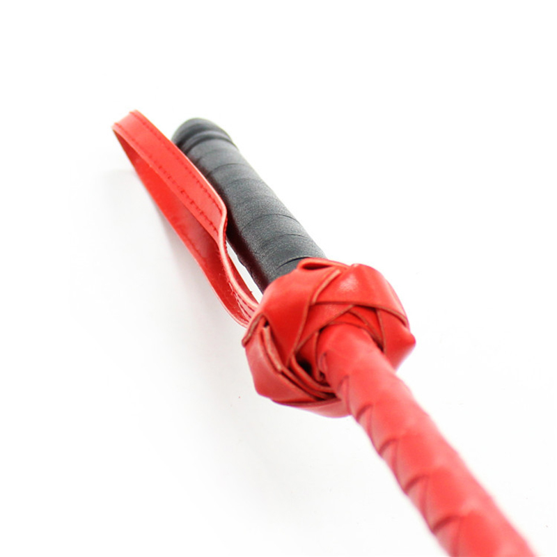 56cm Red and Black Leather Lon - Riding Crop Dressage avaliação e preço