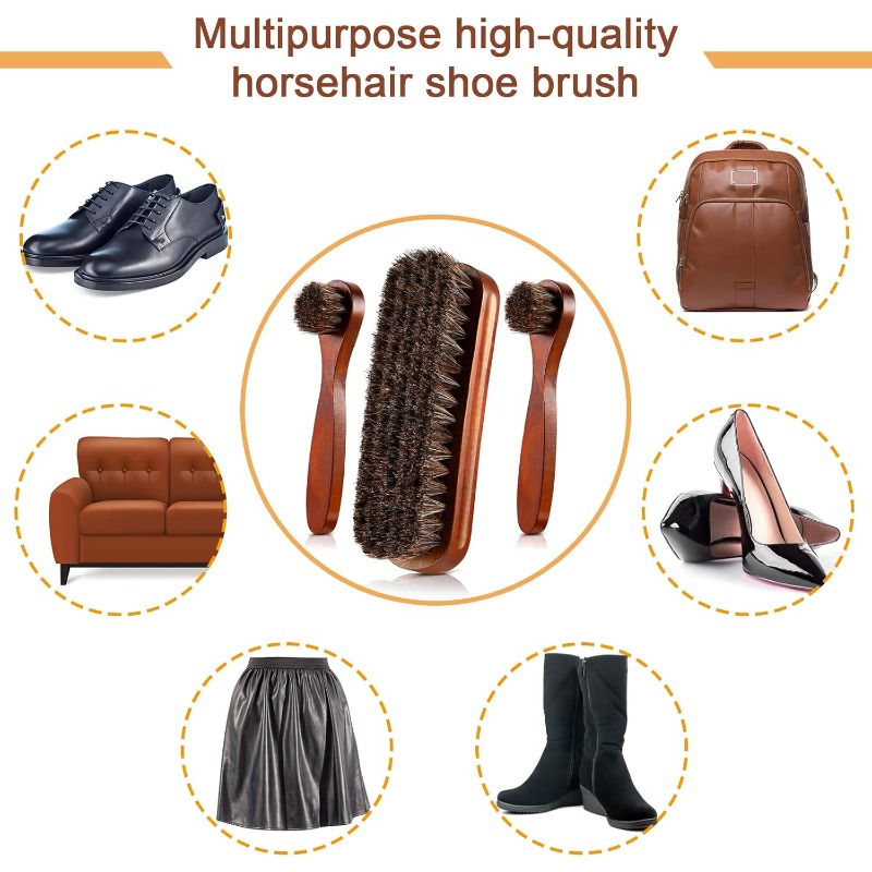 3Pieces Horsehair Shoes Polish - Brushing Boot Horse avaliação e preço