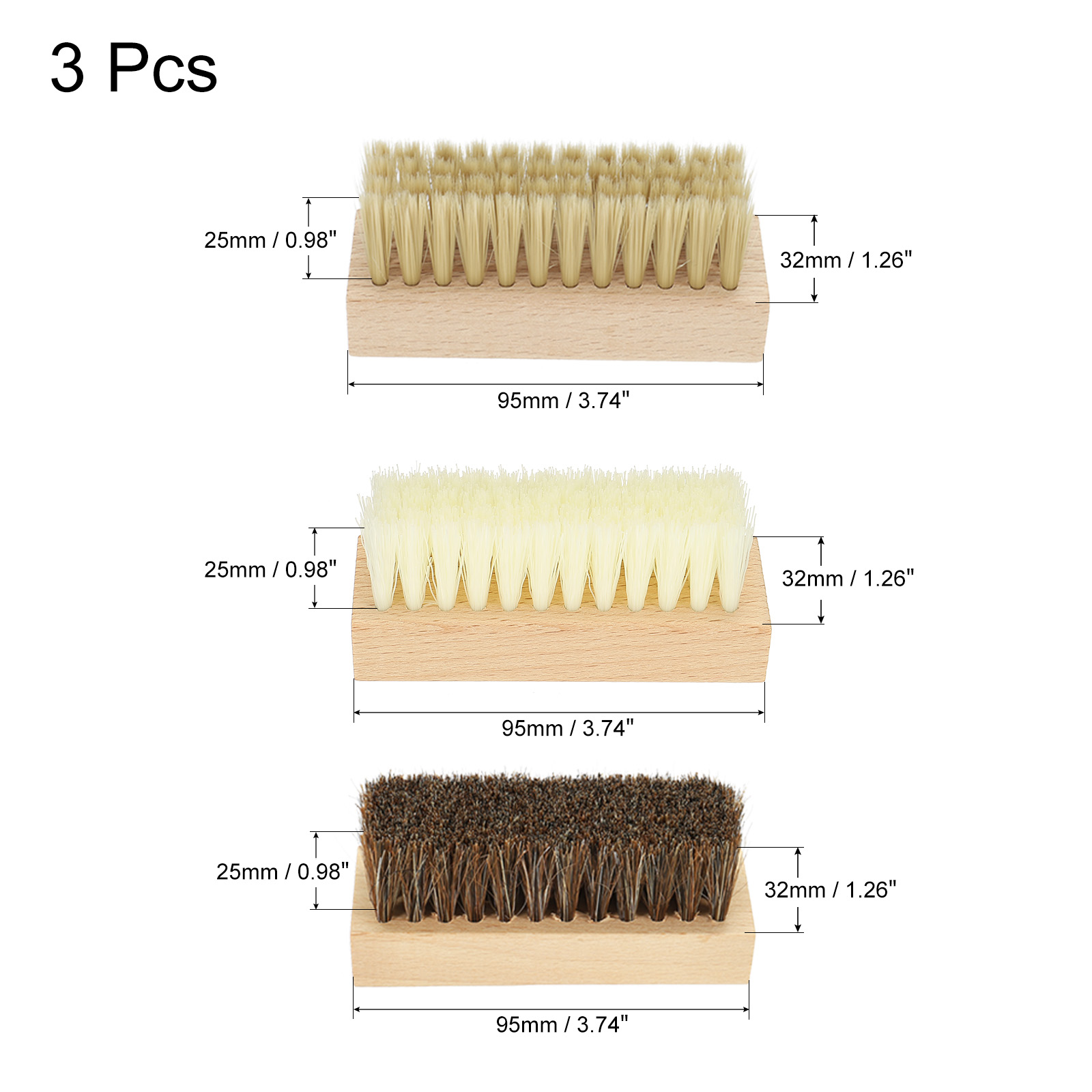 Shoe Cleaner Brush 3Pack Squar - Brushing Boot Horse avaliação e preço