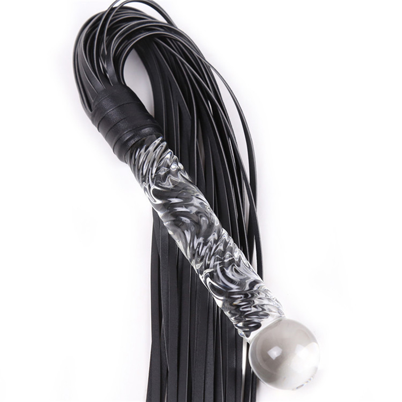 70cm Glass Handle Black Leathe - Riding Crop Dressage avaliação e preço