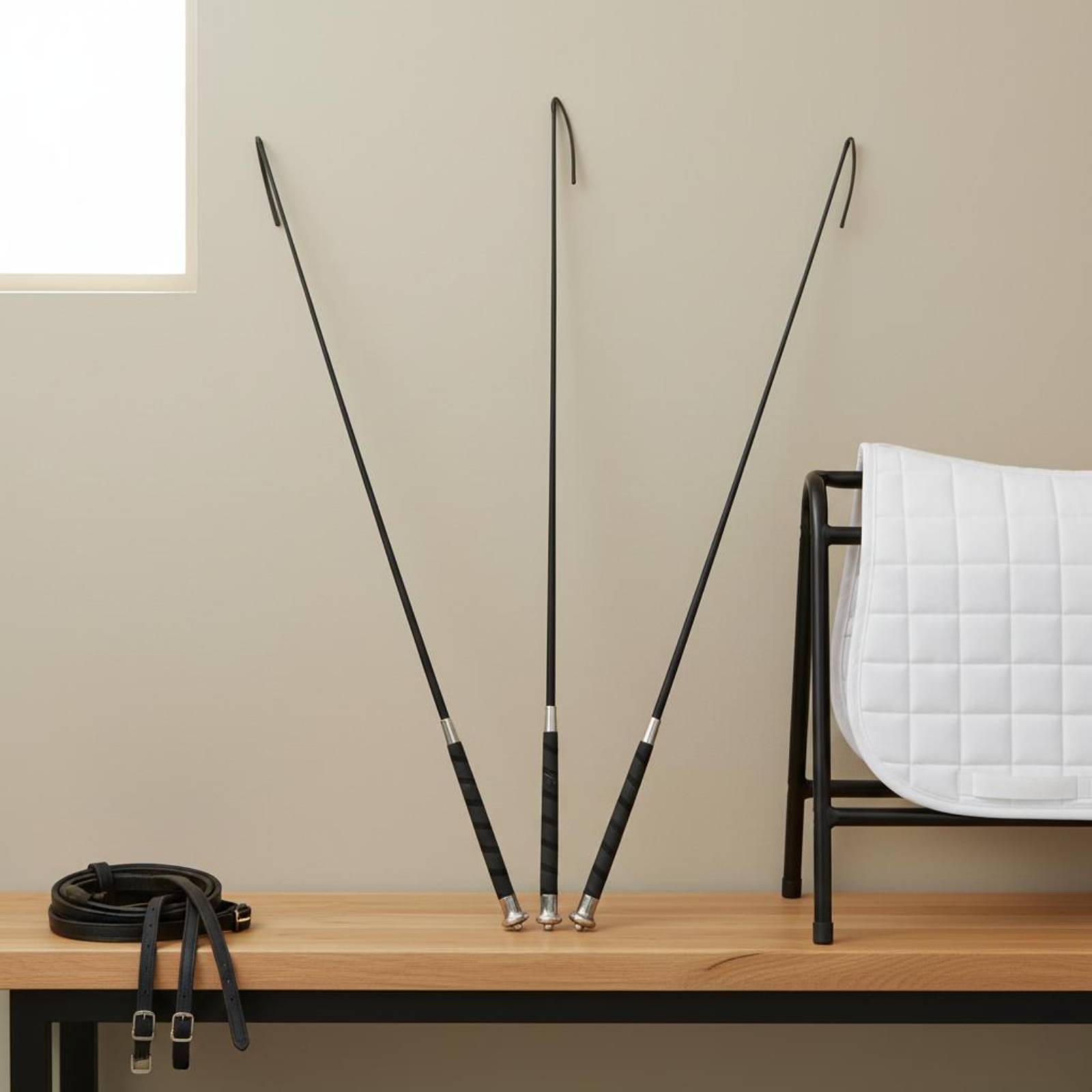 3 Pieces Dressage Training Whi - Riding Crop Dressage avaliação e preço